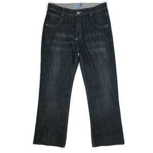 Angelino Men Jeans Size 34 X 34 Blue Embroidered